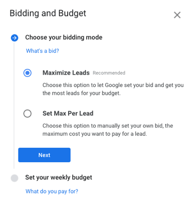 bidding and budgets