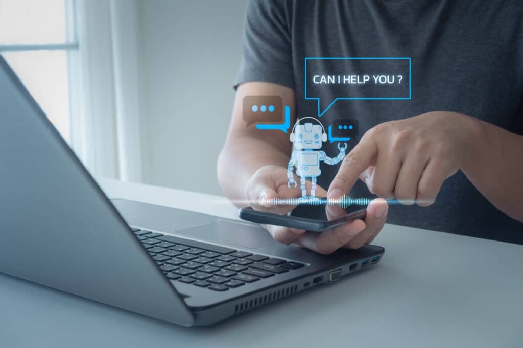 Marketing AI chatbot begins conversation