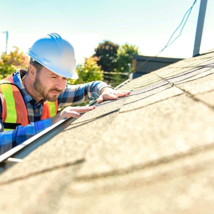 Home builder prepares roof