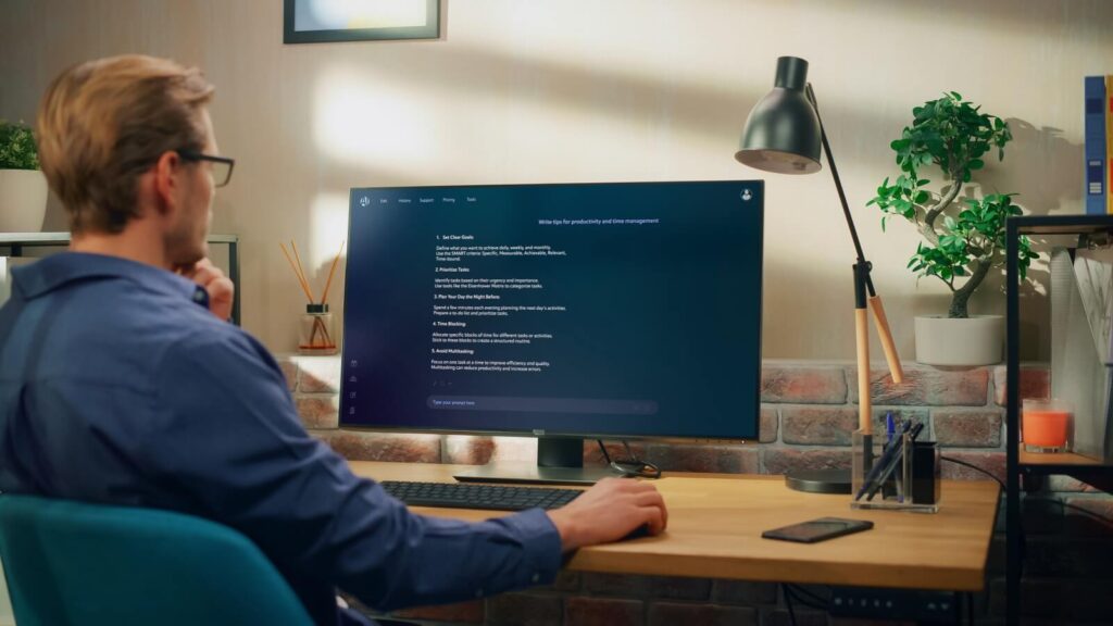 SEO content writer reviews AI output
